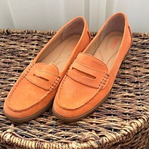 Born Vibrant Orange Suede Flats